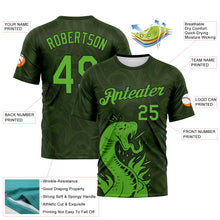 Charger l'image dans la galerie, Custom Green Aurora Green-Black 3D Pattern Tribal Snake Performance T-Shirt
