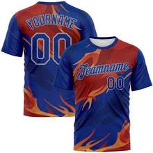 Load image into Gallery viewer, Custom Royal Texas Orange-Gray 3D Pattern Flame Abstract Style Performance T-Shirt

