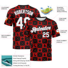 Загрузить изображение в средство просмотра галереи, Custom Black White Red-Gray 3D Pattern Christmas Buffalo Check Performance T-Shirt
