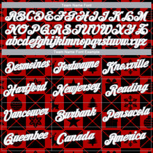 Загрузить изображение в средство просмотра галереи, Custom Black White Red-Gray 3D Pattern Christmas Buffalo Check Performance T-Shirt
