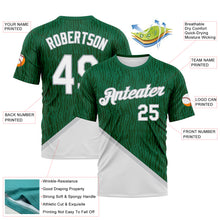 Charger l'image dans la galerie, Custom Kelly Green White-Gray 3D Pattern Subtle Diagonal Split Performance T-Shirt
