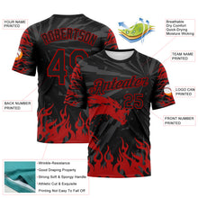Load image into Gallery viewer, Custom Black-Red 3D Pattern Dragon Fire Flame Performance T-Shirt
