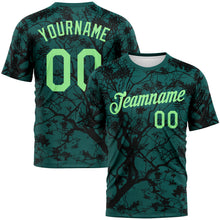 Load image into Gallery viewer, Custom Midnight Green Pea Green-Black 3D Pattern Arbol Jungle Camo Performance T-Shirt

