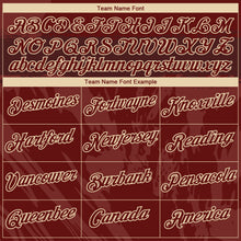 Загрузить изображение в средство просмотра галереи, Custom Burgundy-City Cream 3D Pattern Tonal Brush Subtle Grunge Performance T-Shirt
