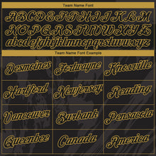 Загрузить изображение в средство просмотра галереи, Custom Black-Old Gold 3D Pattern Tonal Brush Subtle Grunge Performance T-Shirt

