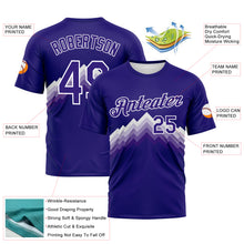 Load image into Gallery viewer, Custom Dark Purple-White 3D Pattern Zigzag Step Fade Effect Performance T-Shirt
