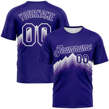 Load image into Gallery viewer, Custom Dark Purple-White 3D Pattern Zigzag Step Fade Effect Performance T-Shirt
