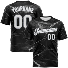 Load image into Gallery viewer, Custom Black White-Gray 3D Pattern Marble Texture Performance T-Shirt
