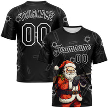 Charger l'image dans la galerie, Custom Black Orange-White 3D Pattern Christmas Bad Santa Performance T-Shirt
