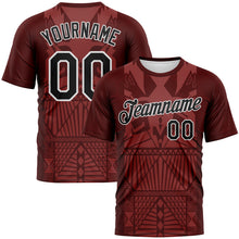Загрузить изображение в средство просмотра галереи, Custom Crimson Black-White 3D Pattern Tribal Geometric Performance T-Shirt
