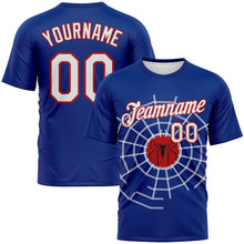 Load image into Gallery viewer, Custom Royal White-Red 3D Pattern Spiderman Performance T-Shirt
