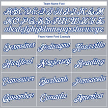 Load image into Gallery viewer, Custom Gray White-Royal 3D Pattern Geometric Letter Chevron Stripe Performance T-Shirt
