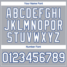 Load image into Gallery viewer, Custom Gray White-Royal 3D Pattern Geometric Letter Chevron Stripe Performance T-Shirt
