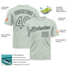 Load image into Gallery viewer, Custom Pea Green-Black 3D Pattern Subtle Lineal Performance T-Shirt
