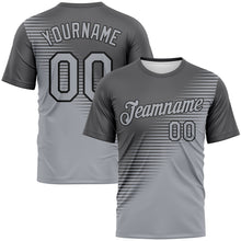 Load image into Gallery viewer, Custom Steel Gray Gray-Black 3D Pattern Diagonal Color Block Classic Performance T-Shirt
