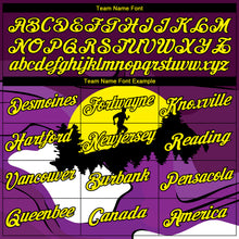 Laden Sie das Bild in den Galerie-Viewer, Custom Purple Light Yellow White-Black Brush Stroke Trail Running Mountain Outdoor Sportswear Performance T-Shirt
