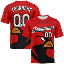 Load image into Gallery viewer, Custom Red White-Black Animal Cardinal Mascot Performance T-Shirt
