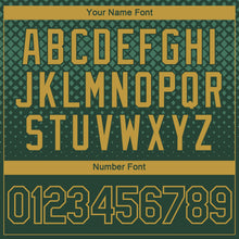 Laden Sie das Bild in den Galerie-Viewer, Custom Green-Old Gold Gradient Diamond Halftone Sportswear Performance T-Shirt
