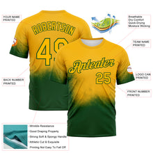Charger l'image dans la galerie, Custom Gold-Green Gradient Spray Speckle Performance T-Shirt
