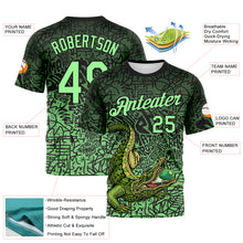 Load image into Gallery viewer, Custom Black-Pea Green Animal Alligator Mascot Street Graffiti Performance T-Shirt
