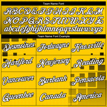 Laden Sie das Bild in den Galerie-Viewer, Custom Yellow White-Black Geometric Square Cyber Tech Gaming Sportswear Performance T-Shirt
