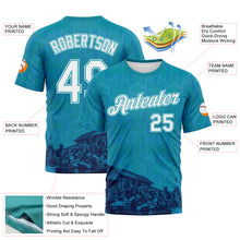 Load image into Gallery viewer, Custom Teal-White Geometric Military Vibe Performance T-Shirt
