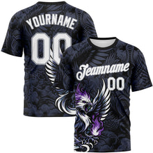 Load image into Gallery viewer, Custom Black White-Gray Animal Eagle Mascot Performance T-Shirt

