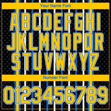Laden Sie das Bild in den Galerie-Viewer, Custom Black Yellow Blue-White Stripe And Star Sportswear Performance T-Shirt
