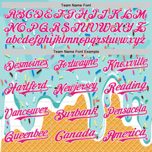 Load image into Gallery viewer, Custom Ice Blue Hot Pink Yellow-White Foodie Food Dessert Melting Cream Waffle Grid Authentic Baseball Jersey
