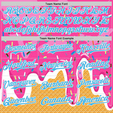 Charger l'image dans la galerie, Custom Pink Sky Blue Yellow-White Foodie Food Dessert Melting Cream Waffle Grid Authentic Baseball Jersey
