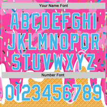 Charger l'image dans la galerie, Custom Pink Sky Blue Yellow-White Foodie Food Dessert Melting Cream Waffle Grid Authentic Baseball Jersey
