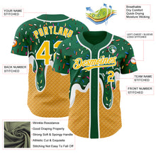 Загрузить изображение в средство просмотра галереи, Custom Green Yellow-White Foodie Food Dessert Melting Cream Waffle Grid Authentic Baseball Jersey
