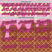 Загрузить изображение в средство просмотра галереи, Custom Light Pink Pink Yellow-Brown Foodie Food Dessert Melting Cream Waffle Grid Authentic Baseball Jersey
