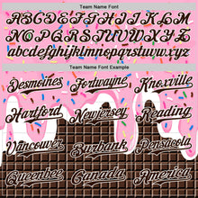 Загрузить изображение в средство просмотра галереи, Custom Light Pink Brown-White Foodie Food Dessert Melting Cream Chocolate Grid Authentic Baseball Jersey
