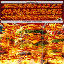 Charger l'image dans la galerie, Custom Red-Yellow Foodie Fast Food Burger Authentic Baseball Jersey
