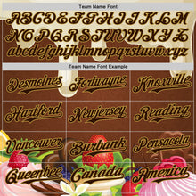 Load image into Gallery viewer, Custom Cream Brown-Old Gold Foodie Food Dessert Chocolate Fruit Authentic Baseball Jersey
