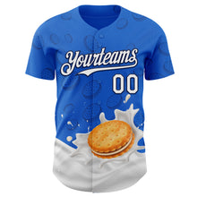 Загрузить изображение в средство просмотра галереи, Custom Thunder Blue White-Black Foodie Food Cookies And Milk Authentic Baseball Jersey
