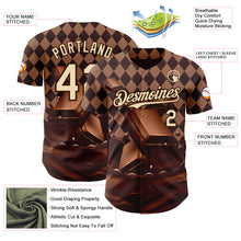 Load image into Gallery viewer, Custom Brown-Cream Foodie Food Dessert Chocolate Authentic Baseball Jersey
