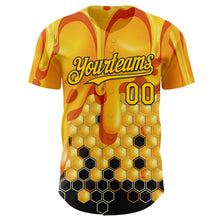 Загрузить изображение в средство просмотра галереи, Custom Yellow-Black Foodie Food Honey Bee Authentic Baseball Jersey
