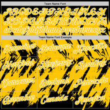 Load image into Gallery viewer, Custom Black Yellow-White Torn Sharp Brush Stroke Splatter Performance T-Shirt
