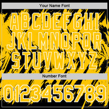 Load image into Gallery viewer, Custom Black Yellow-White Torn Sharp Brush Stroke Splatter Performance T-Shirt
