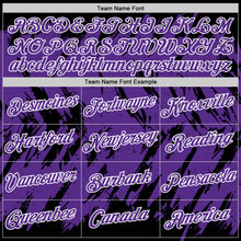 Load image into Gallery viewer, Custom Black Purple-White Torn Sharp Brush Stroke Splatter Performance T-Shirt
