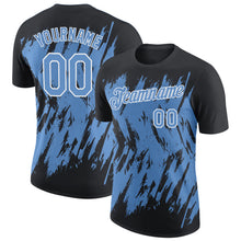 Charger l'image dans la galerie, Custom Black Light Blue-White Torn Sharp Brush Stroke Splatter Performance T-Shirt

