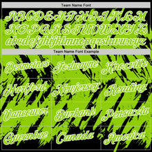 Load image into Gallery viewer, Custom Black Neon Green-White Torn Sharp Brush Stroke Splatter Performance T-Shirt
