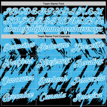 Load image into Gallery viewer, Custom Black Sky Blue-White Torn Sharp Brush Stroke Splatter Performance T-Shirt
