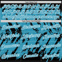 Charger l'image dans la galerie, Custom Black Panther Blue-White Torn Sharp Brush Stroke Splatter Performance T-Shirt
