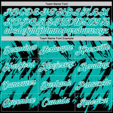 Charger l'image dans la galerie, Custom Black Aqua-White Torn Sharp Brush Stroke Splatter Performance T-Shirt
