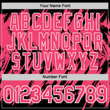 Load image into Gallery viewer, Custom Black Neon Pink-White Torn Sharp Brush Stroke Splatter Performance T-Shirt
