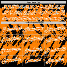 Charger l'image dans la galerie, Custom Black Bay Orange-White Torn Sharp Brush Stroke Splatter Performance T-Shirt
