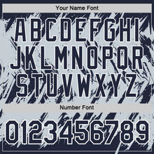 Load image into Gallery viewer, Custom Navy Silver-White Torn Sharp Brush Stroke Splatter Performance T-Shirt

